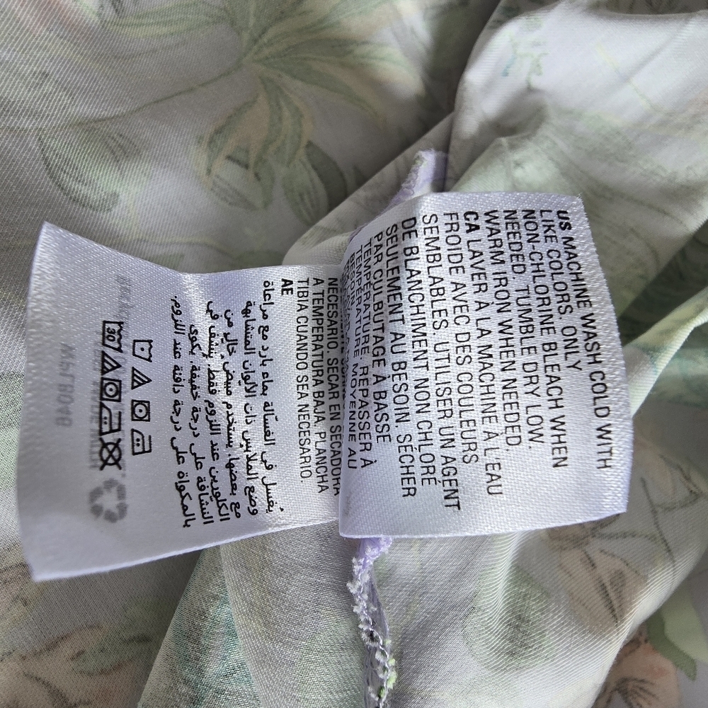 I.N.C. Floral Lavender Dress with Tie Front Size L 100% Cotton - Picture 16 of 16